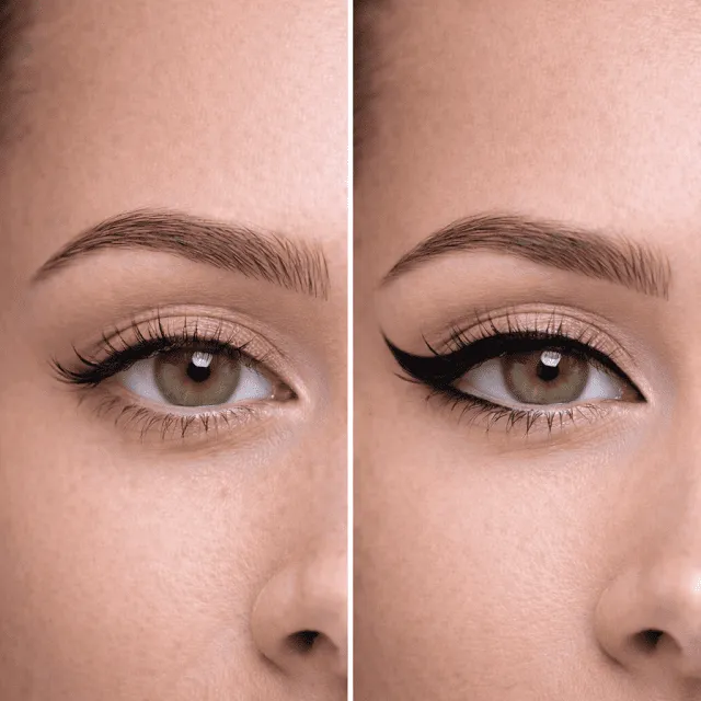 Permanent eyeliner dramatic look result
